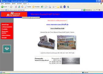 Website der Firma Merrem-Rschhoff